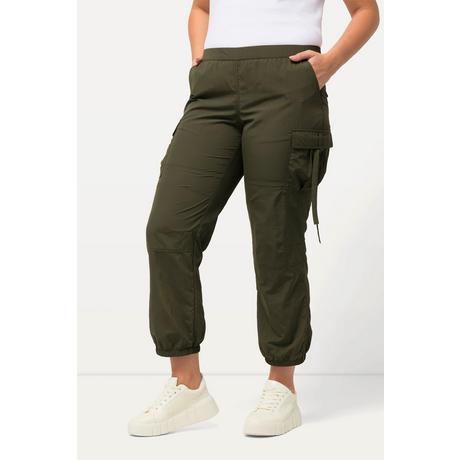 Ulla Popken  Pantaloni cargo con stile utility con cintura elastica e orli elastici 