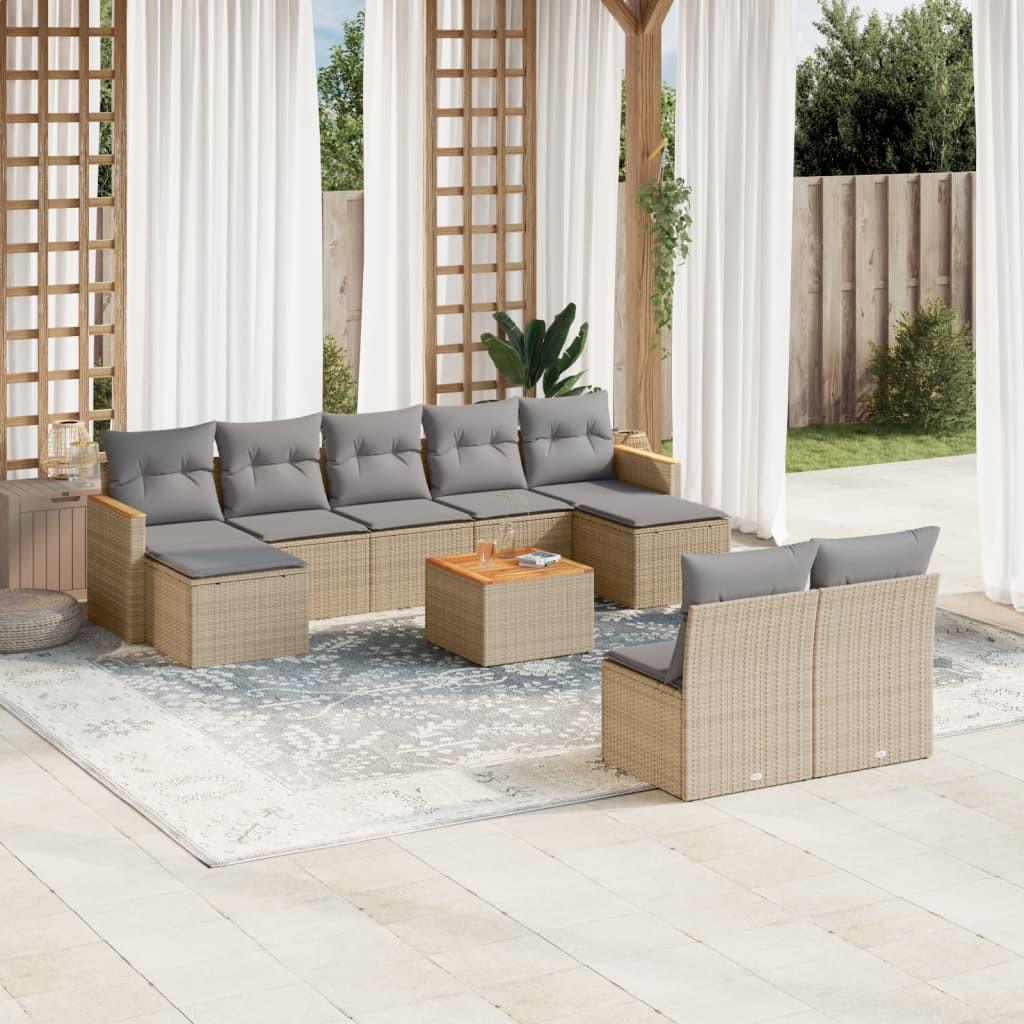 VidaXL set divano da giardino Polirattan  