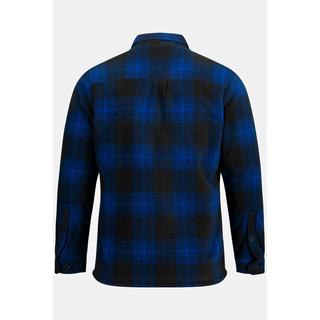 JP1880  Overshirt da lavoro in pile a quadri con fodera di teddy e maniche lunghe 