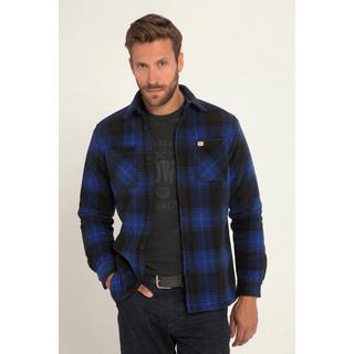 JP1880  Overshirt da lavoro in pile a quadri con fodera di teddy e maniche lunghe 