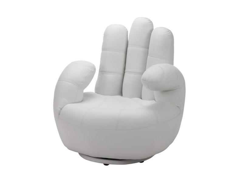 Vente-unique Fauteuil main pivotant CATCHY en simili  