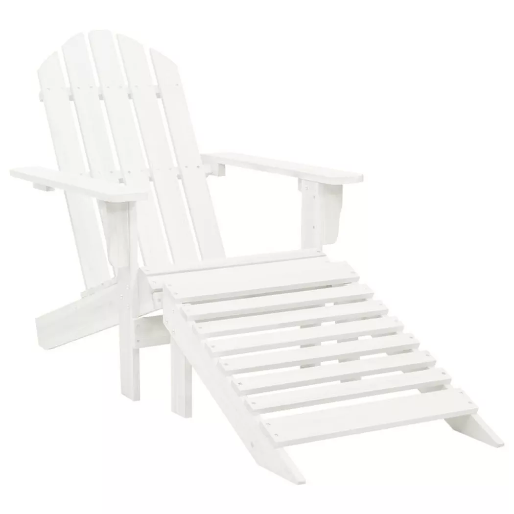 Vidaxl - Chaise de jardin avec pouf Bois Blanc