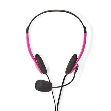 PC -Headset | On-Ear | Stereo | 2x 3,5 mm | Faltbares Mikrofon | Rosa
