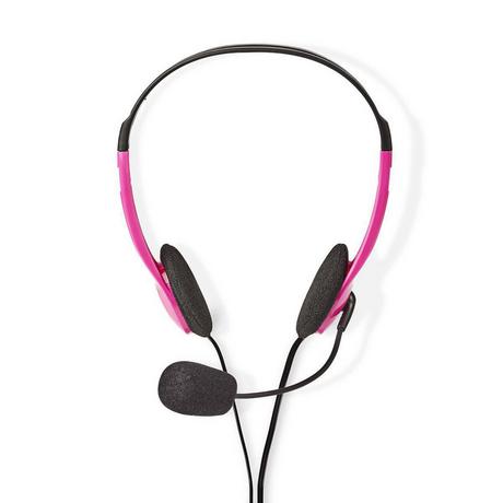 Nedis  PC -Headset | On-Ear | Stereo | 2x 3,5 mm | Faltbares Mikrofon | Rosa 