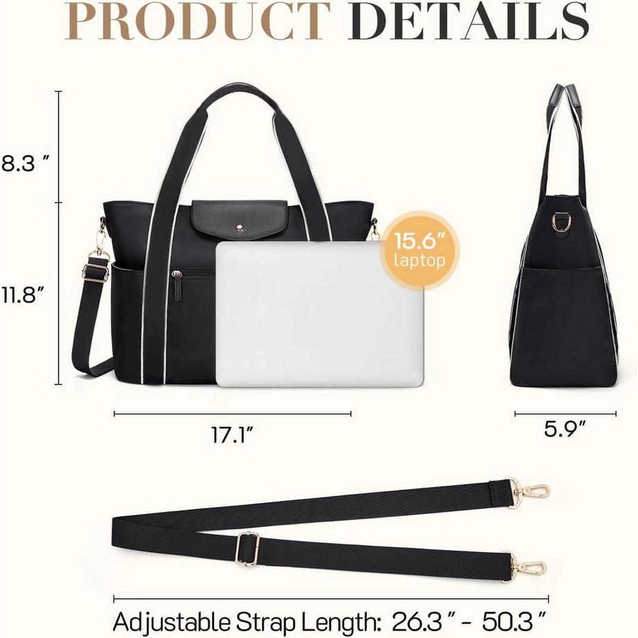 Only-bags.store Leichte Arbeitstasche mit Laptopfach  