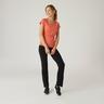 NYAMBA  Leggings Fitness Baumwolle gerader Schnitt unten verengbar Fit+ Damen schwarz 
