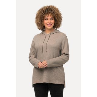 Ulla Popken  Sweat-shirt à capuche et manches longues, texture gaufrée 