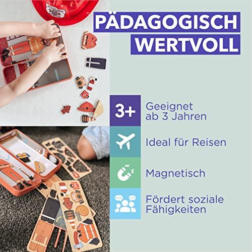 Activity-board  Magnetspiel Box Dress Up – Feuerwehrmann zum Ankleiden I Fördert Motorik + Fantasie I Ideal für Zuhause und als Reisespiel für Kinder I Magnet Spielzeug Kinder 