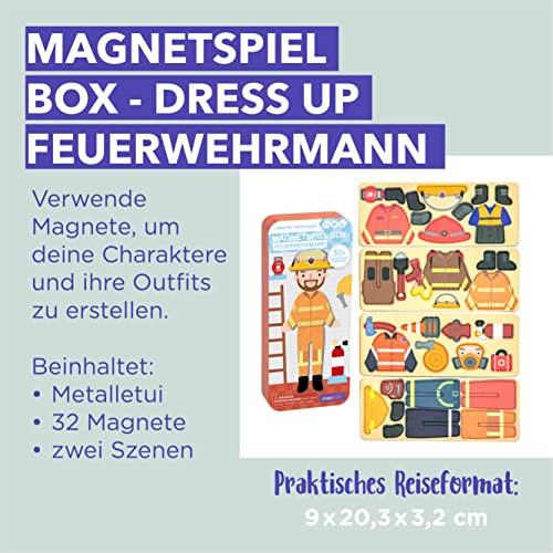 Activity-board  Magnetspiel Box Dress Up – Feuerwehrmann zum Ankleiden I Fördert Motorik + Fantasie I Ideal für Zuhause und als Reisespiel für Kinder I Magnet Spielzeug Kinder 