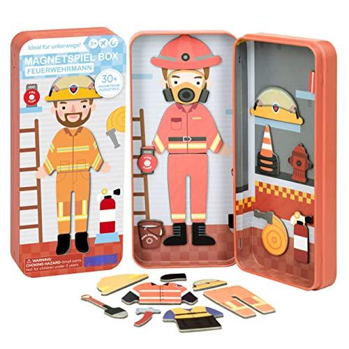 Activity-board  Magnetspiel Box Dress Up – Feuerwehrmann zum Ankleiden I Fördert Motorik + Fantasie I Ideal für Zuhause und als Reisespiel für Kinder I Magnet Spielzeug Kinder 