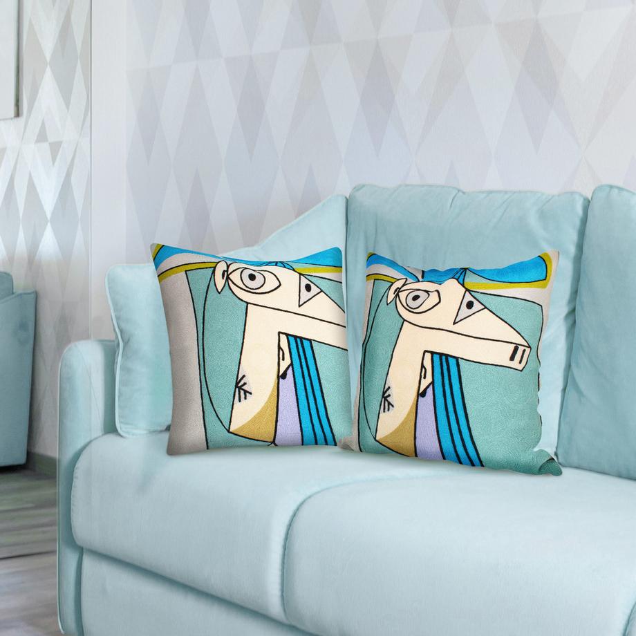 Avizar Lot 2 Housses de Coussin Art Aquarel  