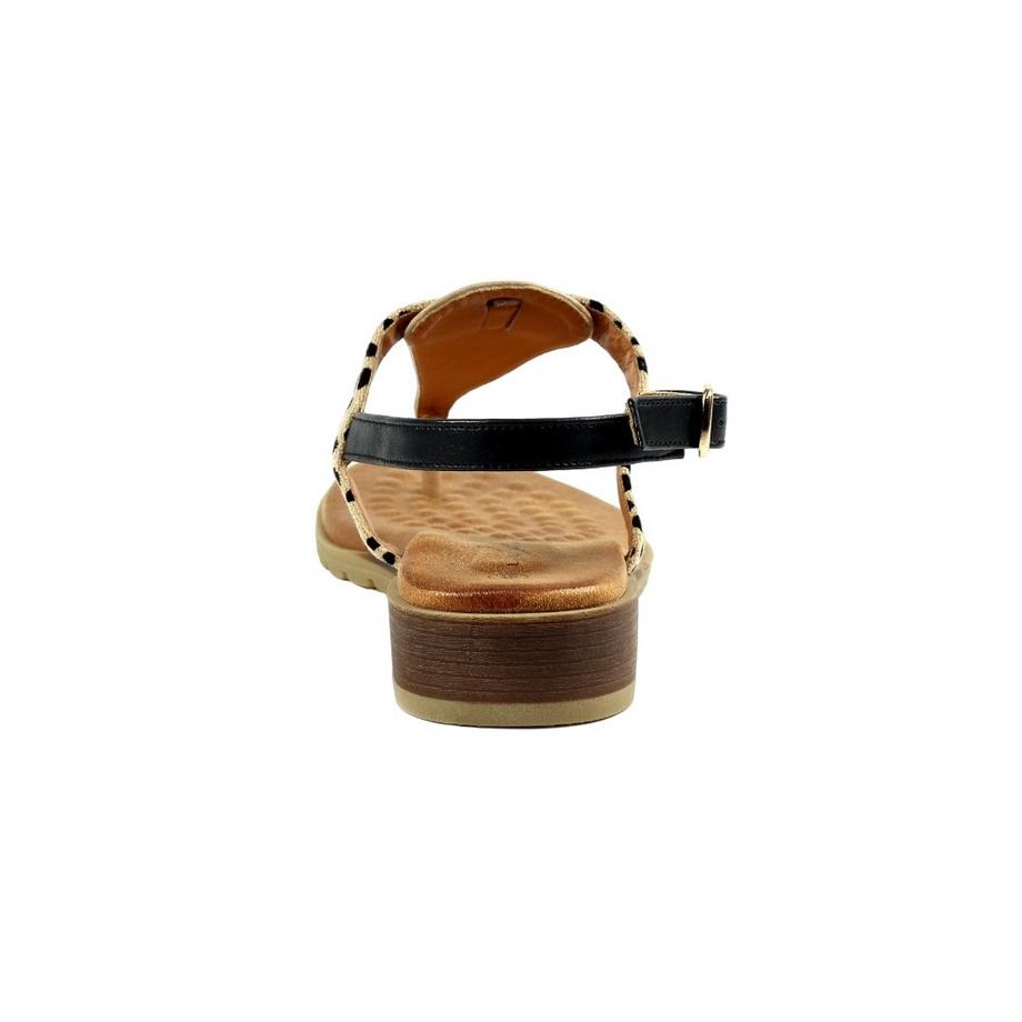 Lunar Gina Leopard Print Keilabsatz Zehentrenner Sandalen  