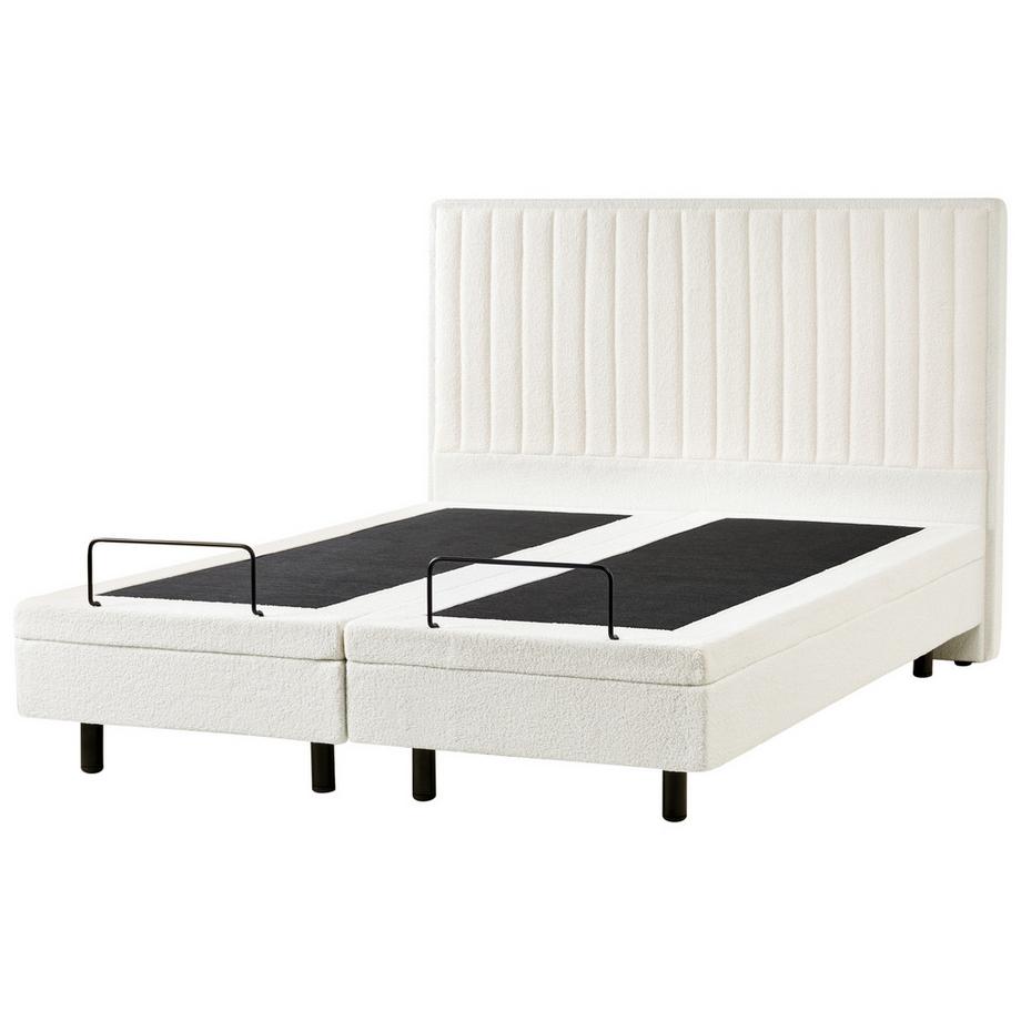 Beliani Lit réglable en Bouclé  CASTELLAN  