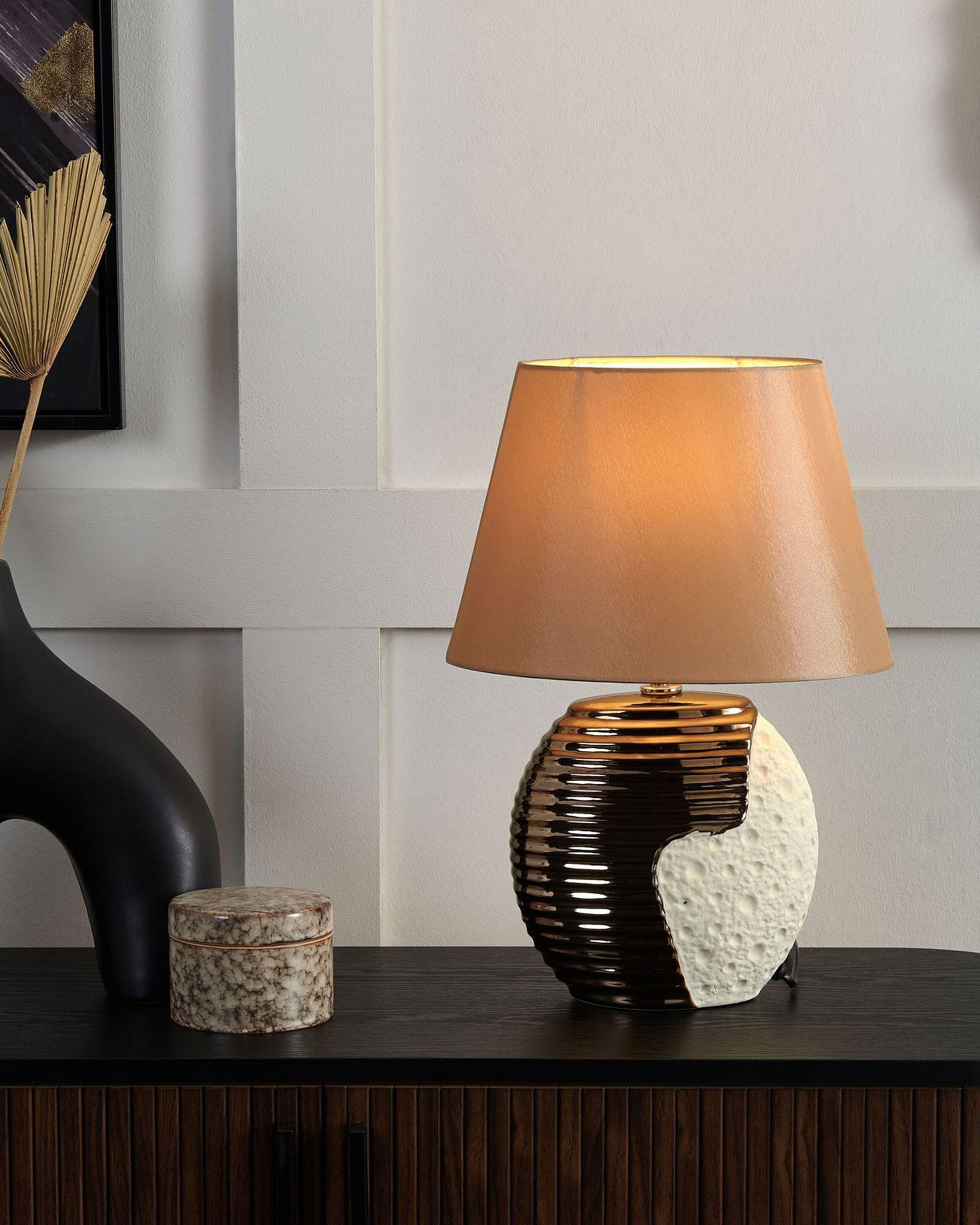 Beliani Lampe à poser en Porcelaine Rétro ESLA  