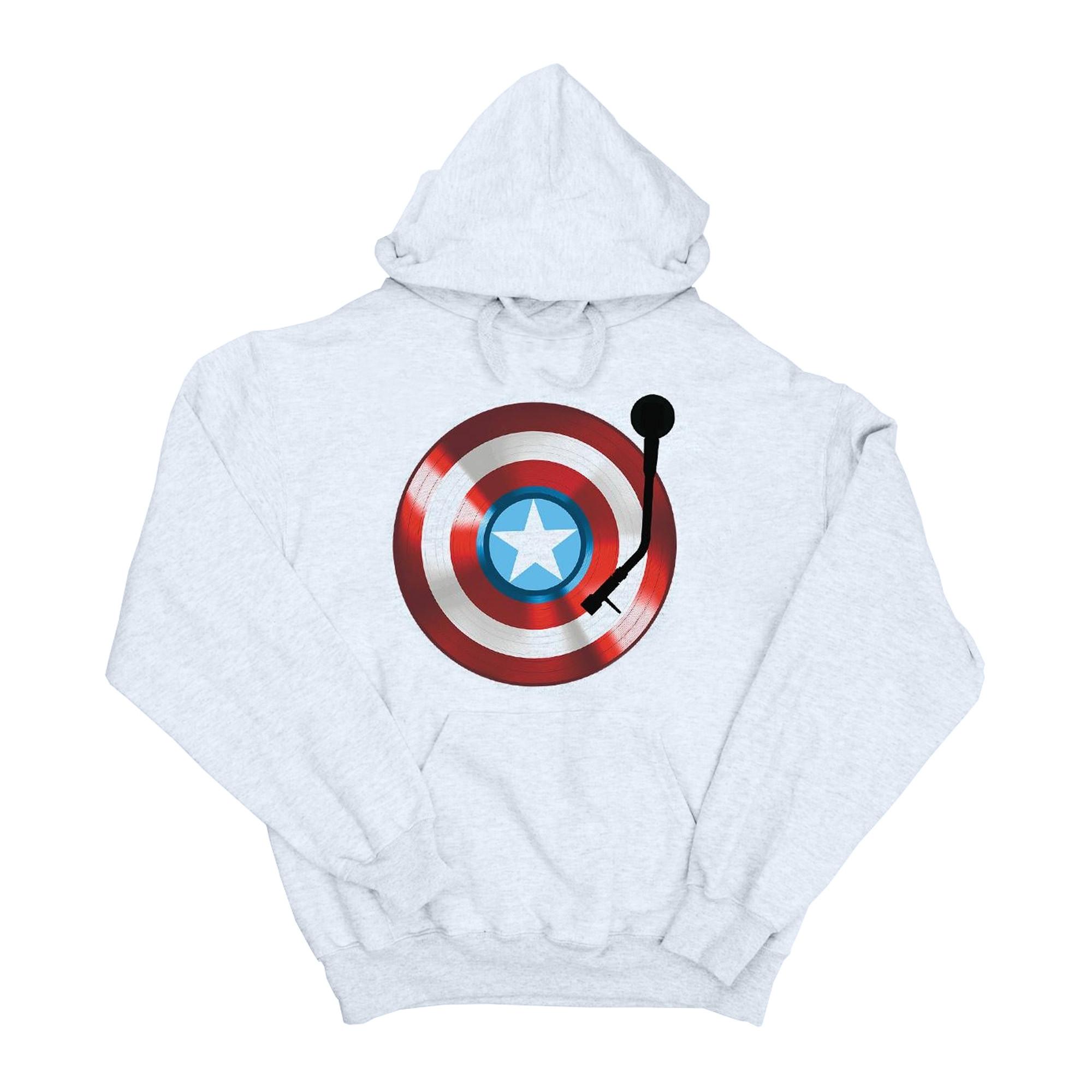 Image of Captain America Turntable Kapuzenpullover Damen Grau XXL