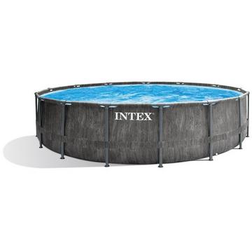 Intex Baltik Gerahmter Pool Rund 16800 l Grau