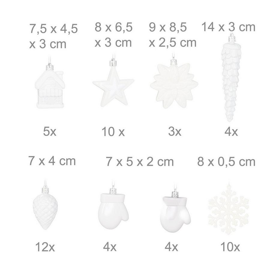 Northix Weihnachtsschmuck-Set, 100-teilig  