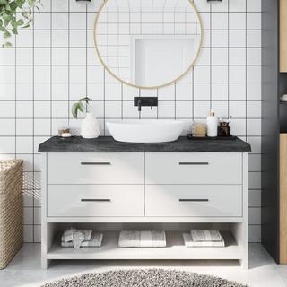 VidaXL  Comptoir de salle de bain bois de chêne 