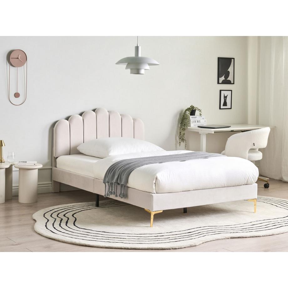 Beliani Letto en Velluto Glamour SAUVIAN  