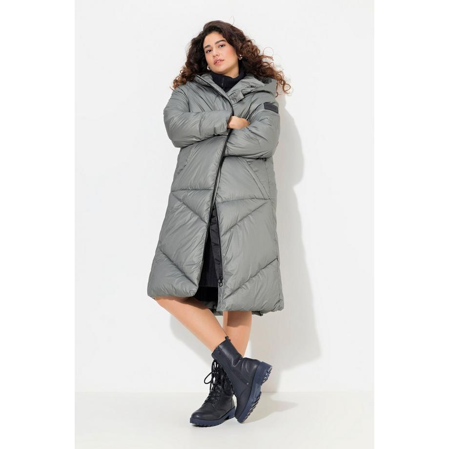 Ulla Popken Steppmantel A-Linie Kapuze Kordel Windfang  