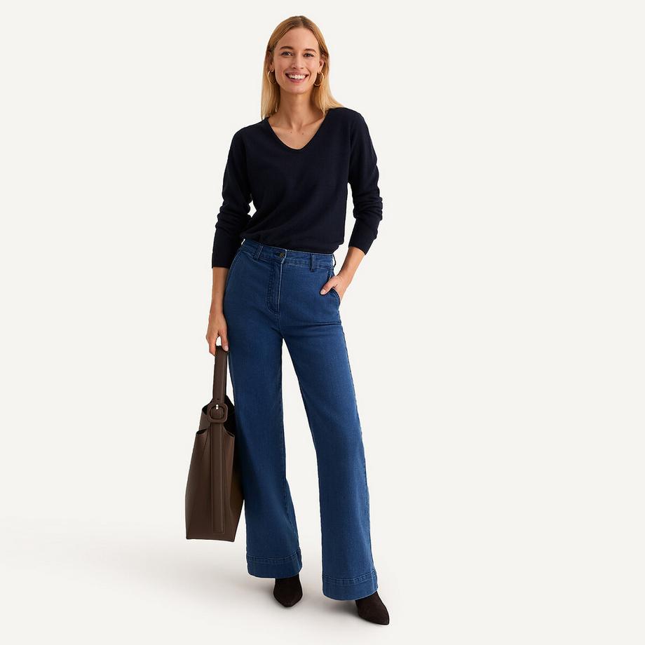 La Redoute Collections V-Ausschnitt Langarm Pullover  