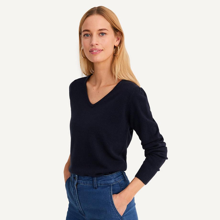 La Redoute Collections V-Ausschnitt Langarm Pullover  