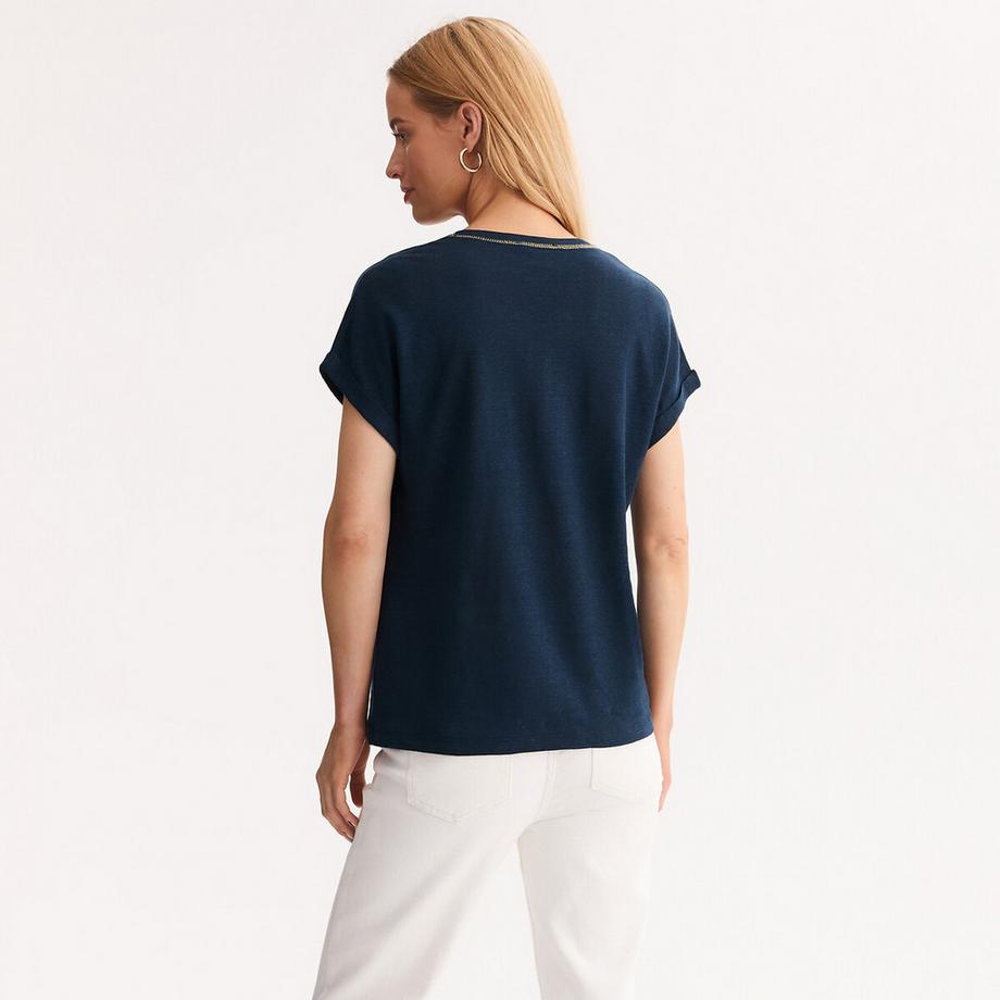 La Redoute Collections T-shirt Lin Col V  