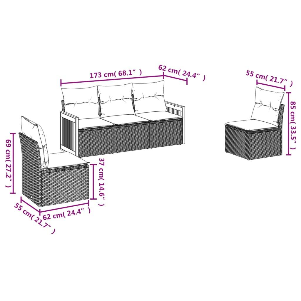 VidaXL Garten sofagarnitur poly-rattan  