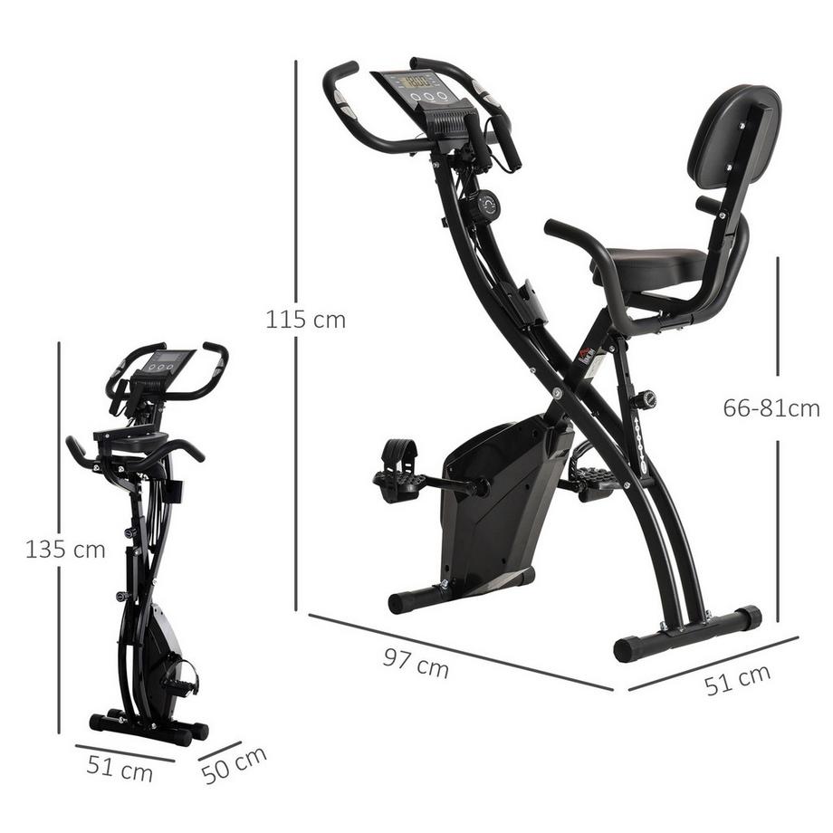 Northio  Cyclette 2 In 1 Cyclette Home Trainer Pieghevole Cyclette Con 8 Livelli Di Resistenza Magnetica Regolabile E 1 Paio Di Corde Di Tensione In Acciaio 