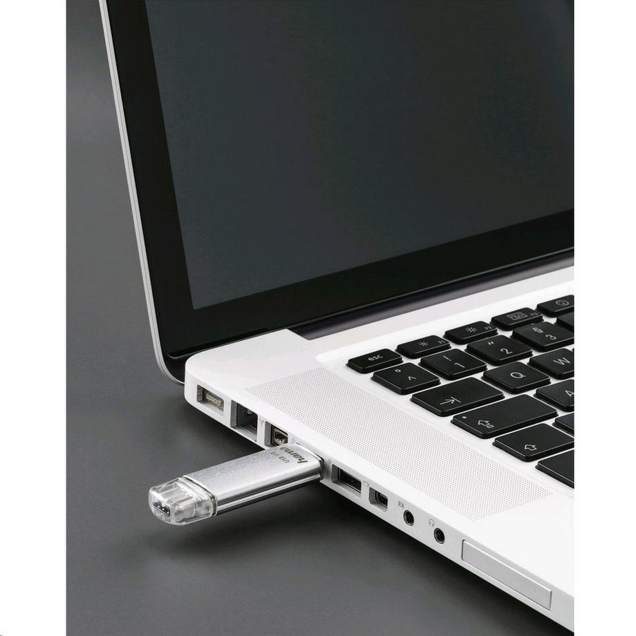 hama  C-Laeta - USB-Speicherstick, USB-C USB 3.1/USB 3.0, 128GB, 40 MB/s, Silber 