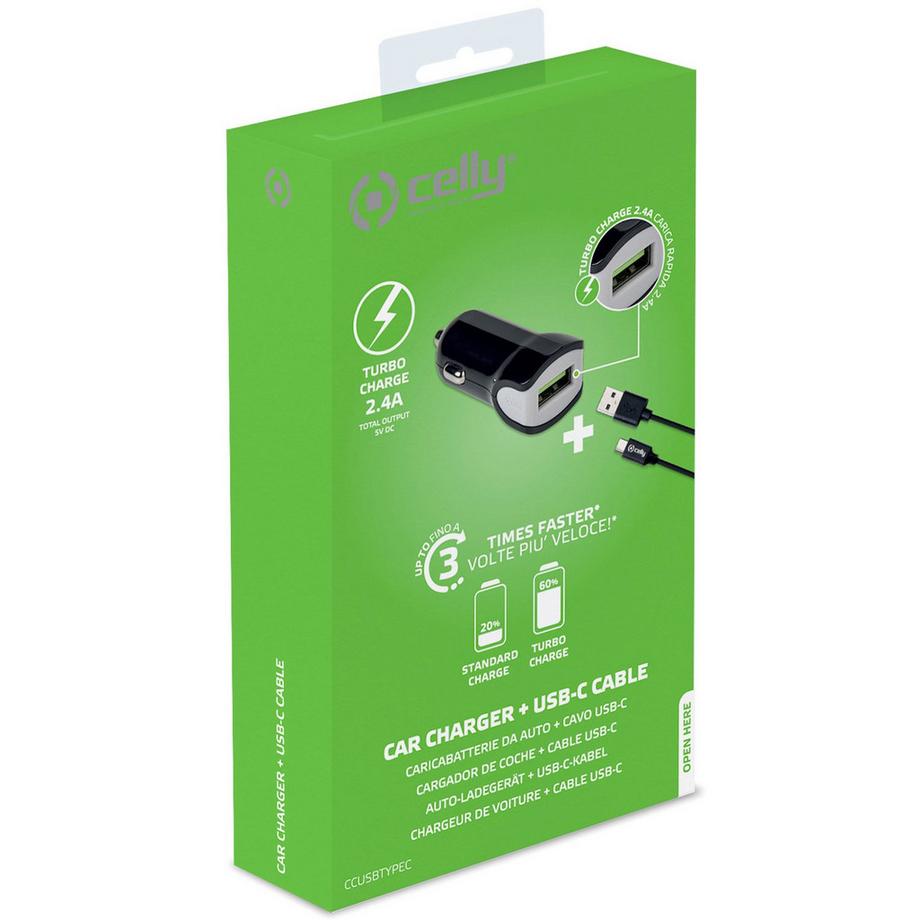 Celly  Autoladegerät + USB-C-Kabel 2,4 A 12 W 