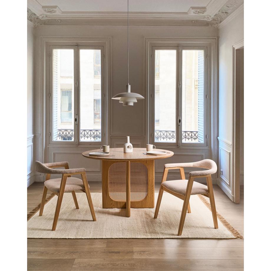 Beliani Esszimmerstuhl 2er Set aus Gummibaumholz Minimalistisch ONECO  