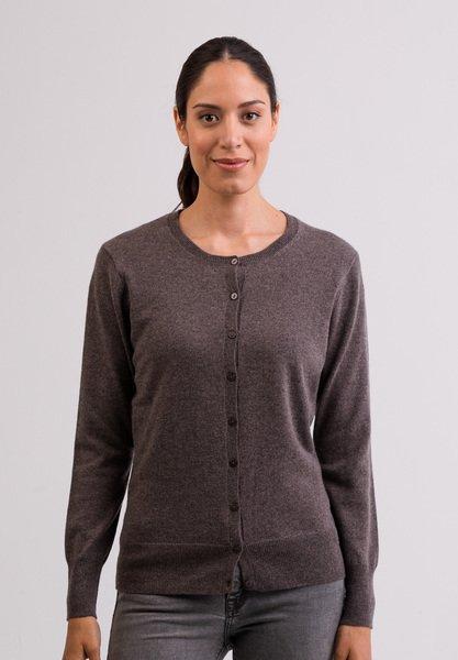 Image of Kaschmir Cardigan Rundhals Damen Beige M