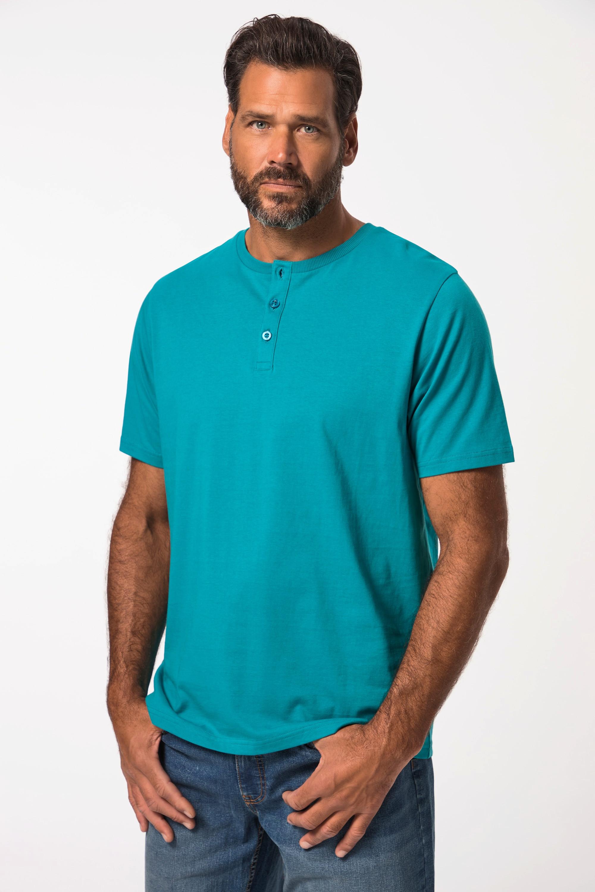 JP1880  T-shirt Henley, collection Basic. Manches courtes et patte de boutonnage 