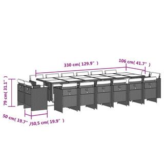 VidaXL Ensemble de salle à manger de jardin rotin synthétique  