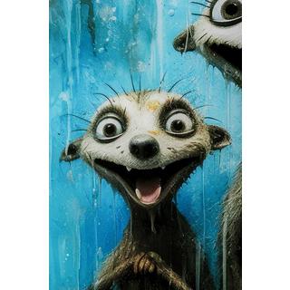 KARE Design Tableau en verre Singing Meerkats 60x80  