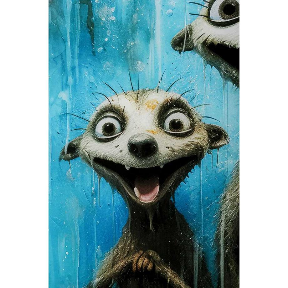 KARE Design Tableau en verre Singing Meerkats 60x80  
