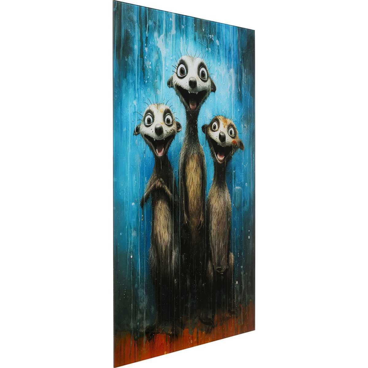 KARE Design Tableau en verre Singing Meerkats 60x80  