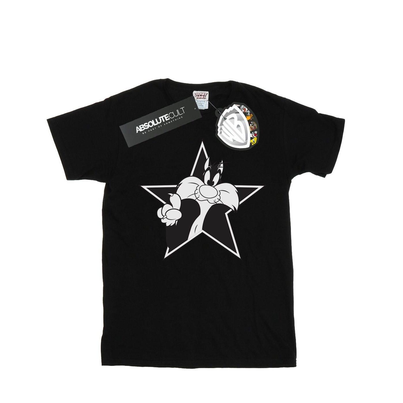 Image of Sylvester Mono Star Tshirt Damen Schwarz M
