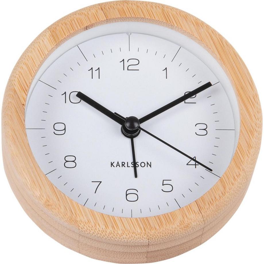 KARLSSON Klassischer Wecker Neat Round Bambus  
