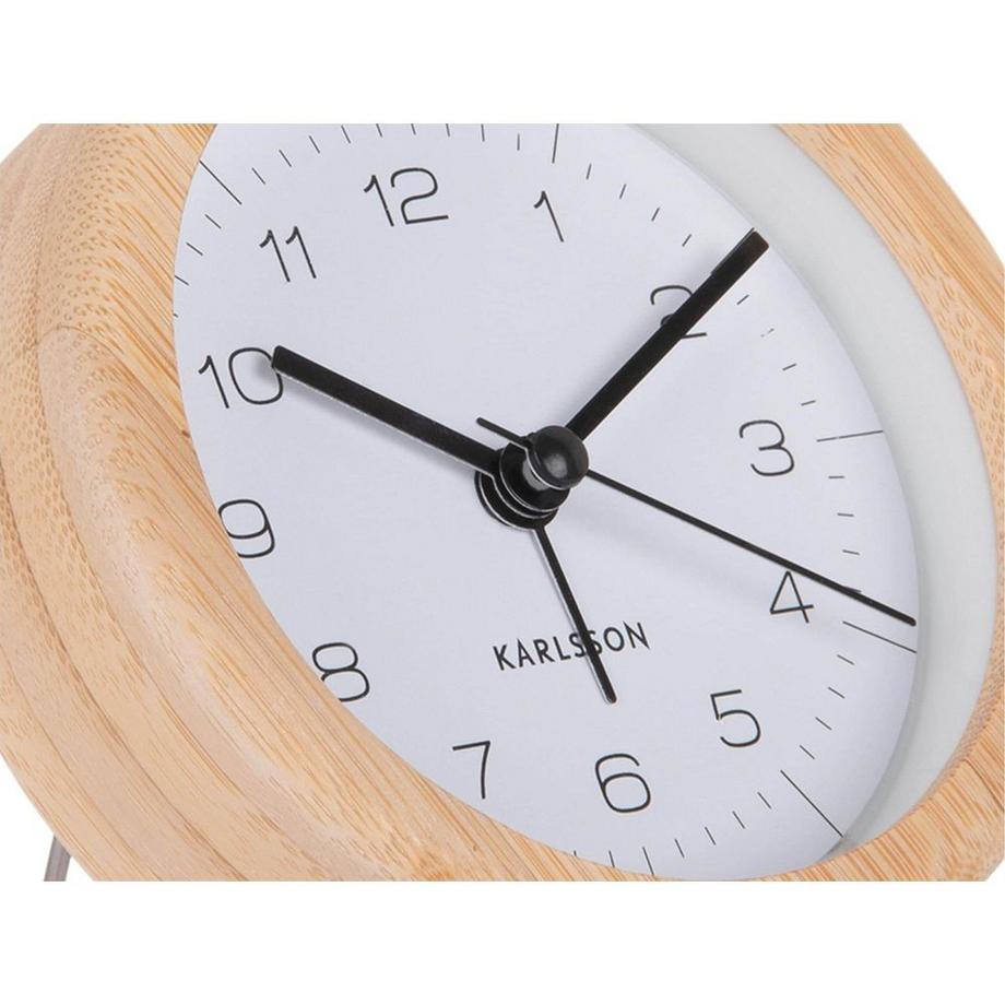 KARLSSON Klassischer Wecker Neat Round Bambus  
