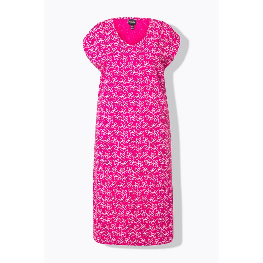 Ulla Popken Abito Midi Fiori Linea A Scollo A V Senza Maniche  