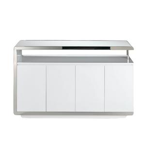 ANGEL CERDA Credenza legno bianco e base in acciaio cromato  