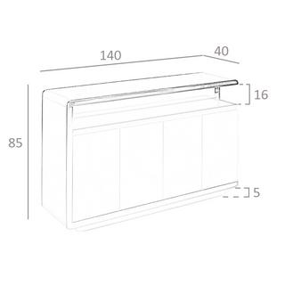ANGEL CERDA Credenza legno bianco e base in acciaio cromato  