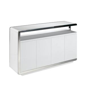 ANGEL CERDA Credenza legno bianco e base in acciaio cromato  