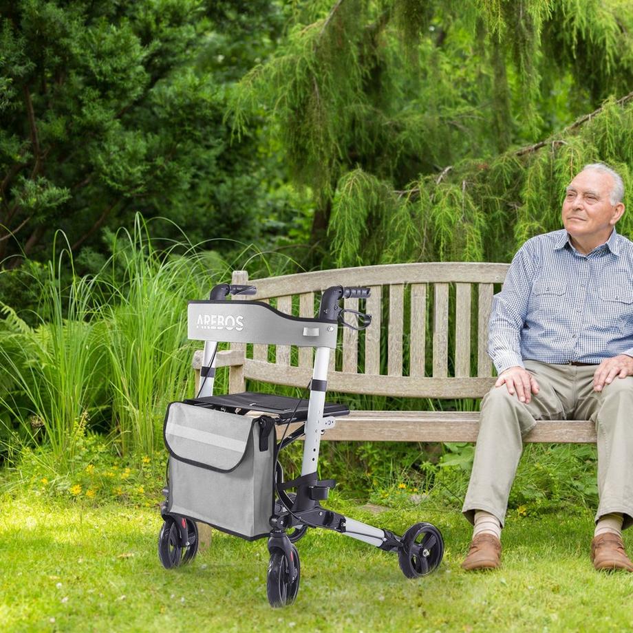 Arebos  Alu Rollator | Klappbar | Leichtgewichtsrollator | 6 Höheneinstellung 