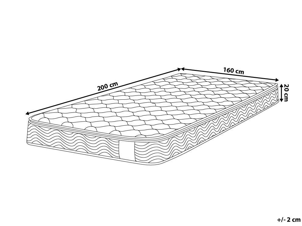 Beliani Matelas à ressorts ensachés en Polyester SPLENDOUR - Dur  