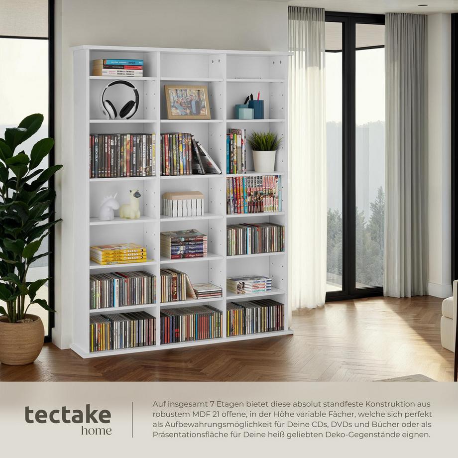 Tectake Scaffale per CD e DVD Stevie effetto legno  