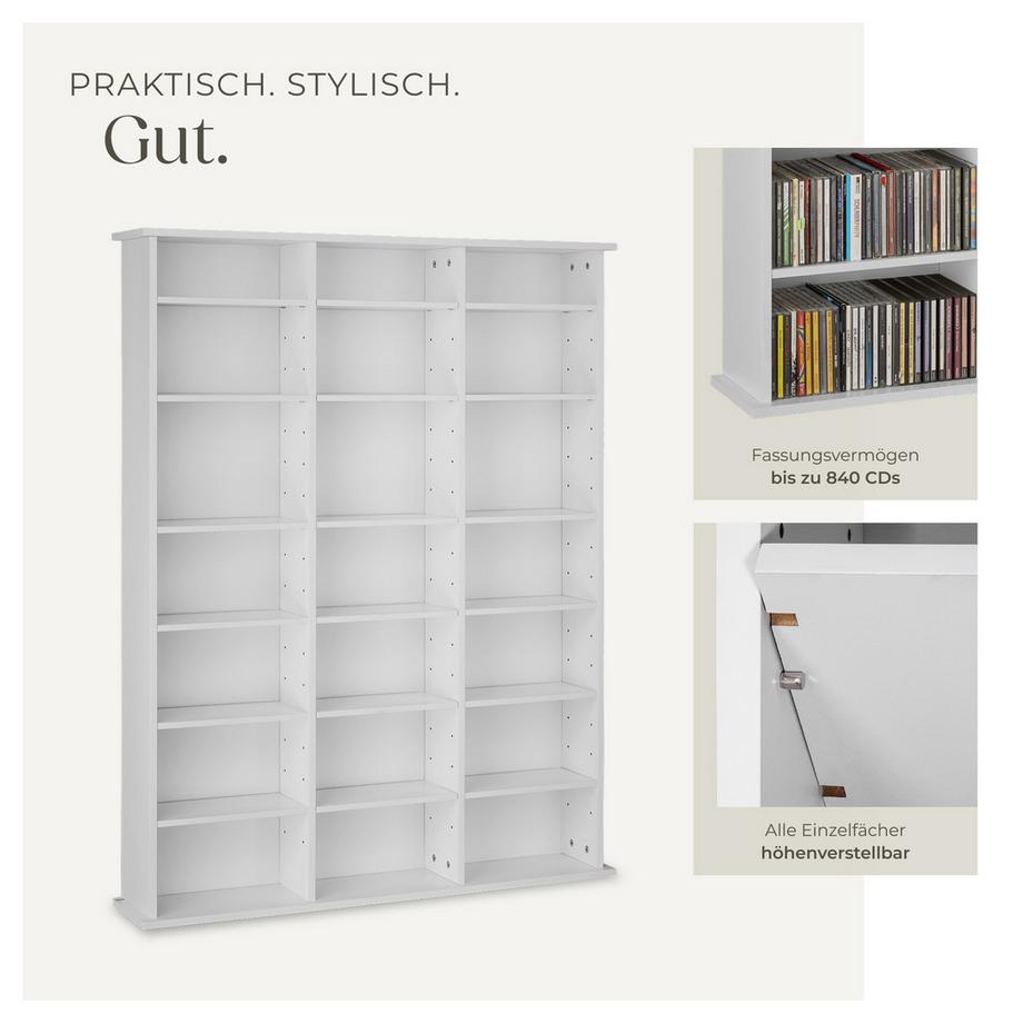 Tectake Scaffale per CD e DVD Stevie effetto legno  