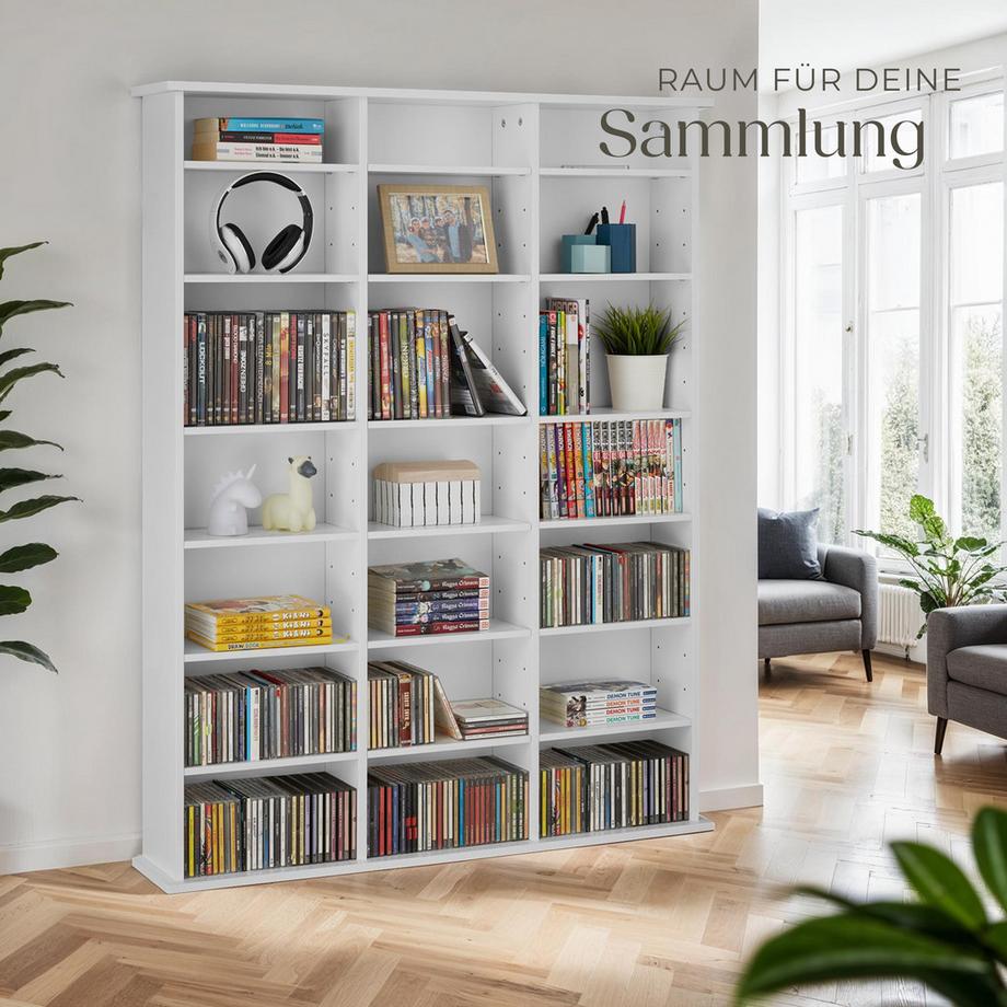 Tectake Étagère DVD CD STEVIE aspect bois  